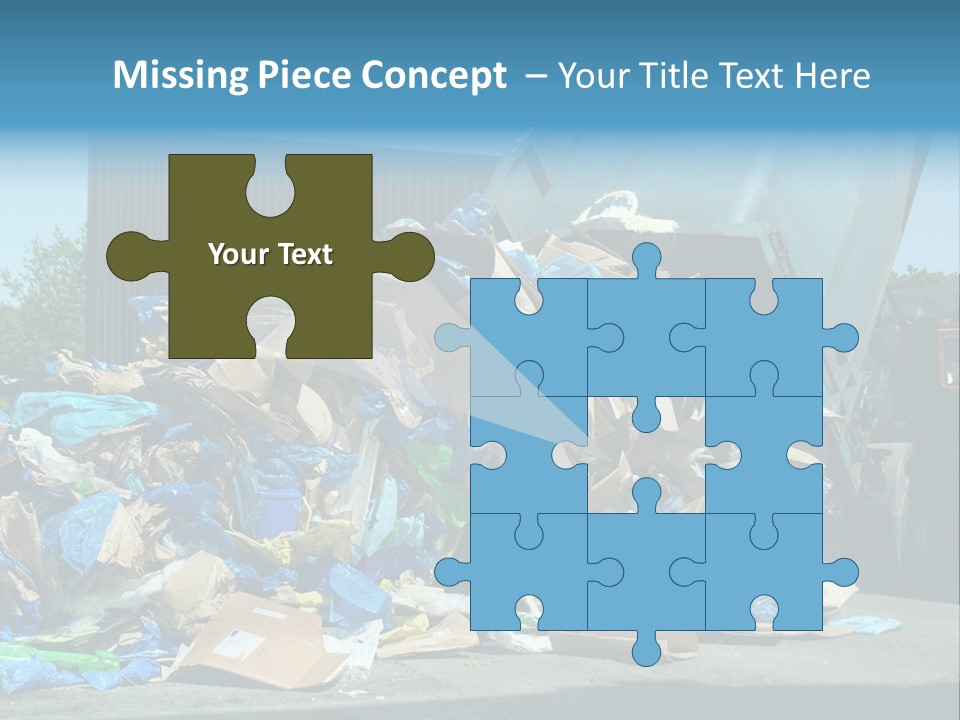 A Large Pile Of Garbage Sitting In Front Of A Building PowerPoint Template