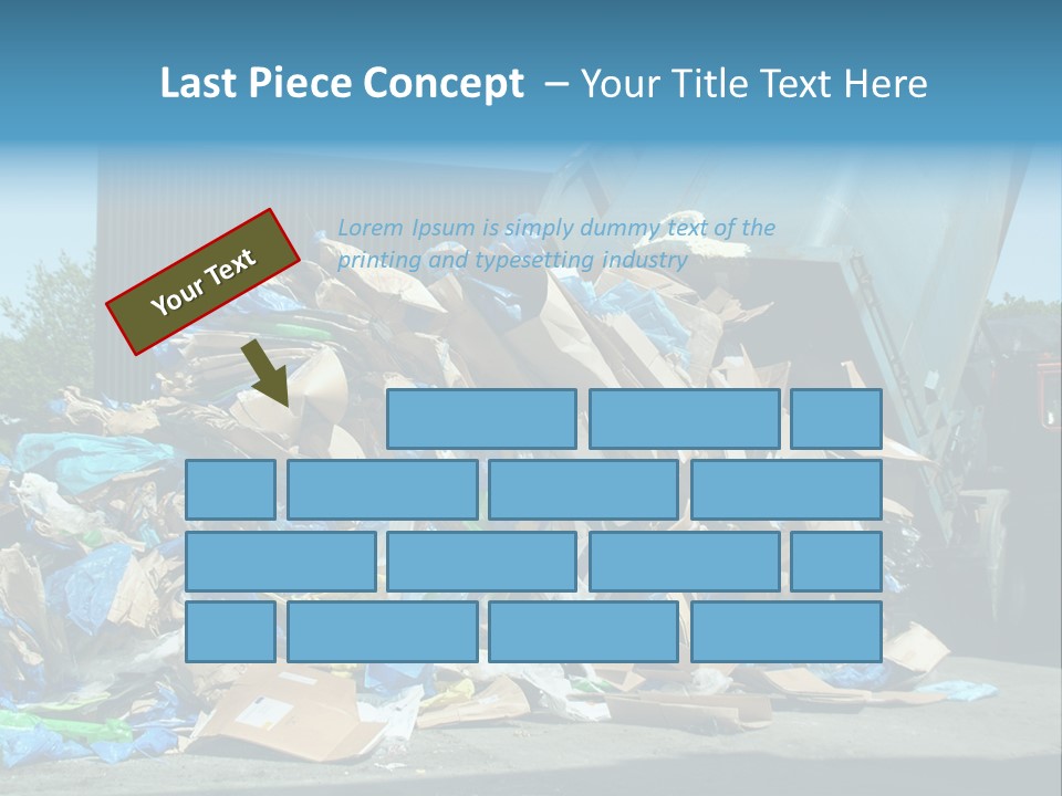 A Large Pile Of Garbage Sitting In Front Of A Building PowerPoint Template