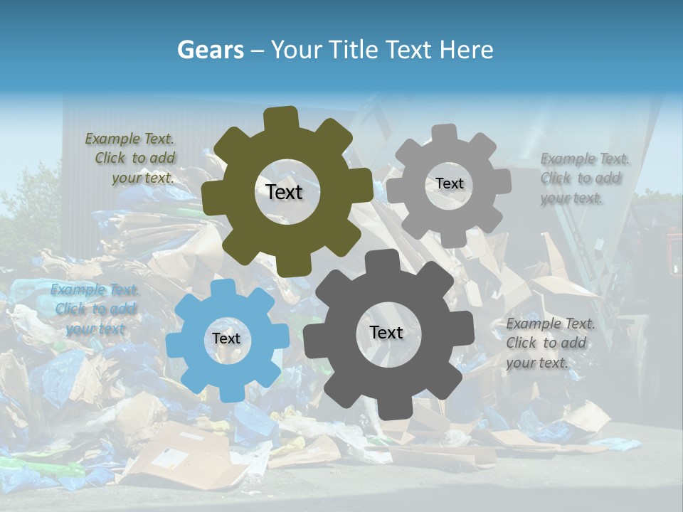 A Large Pile Of Garbage Sitting In Front Of A Building PowerPoint Template