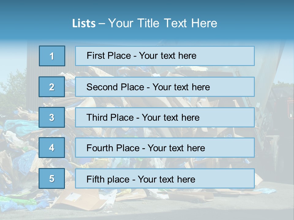 A Large Pile Of Garbage Sitting In Front Of A Building PowerPoint Template