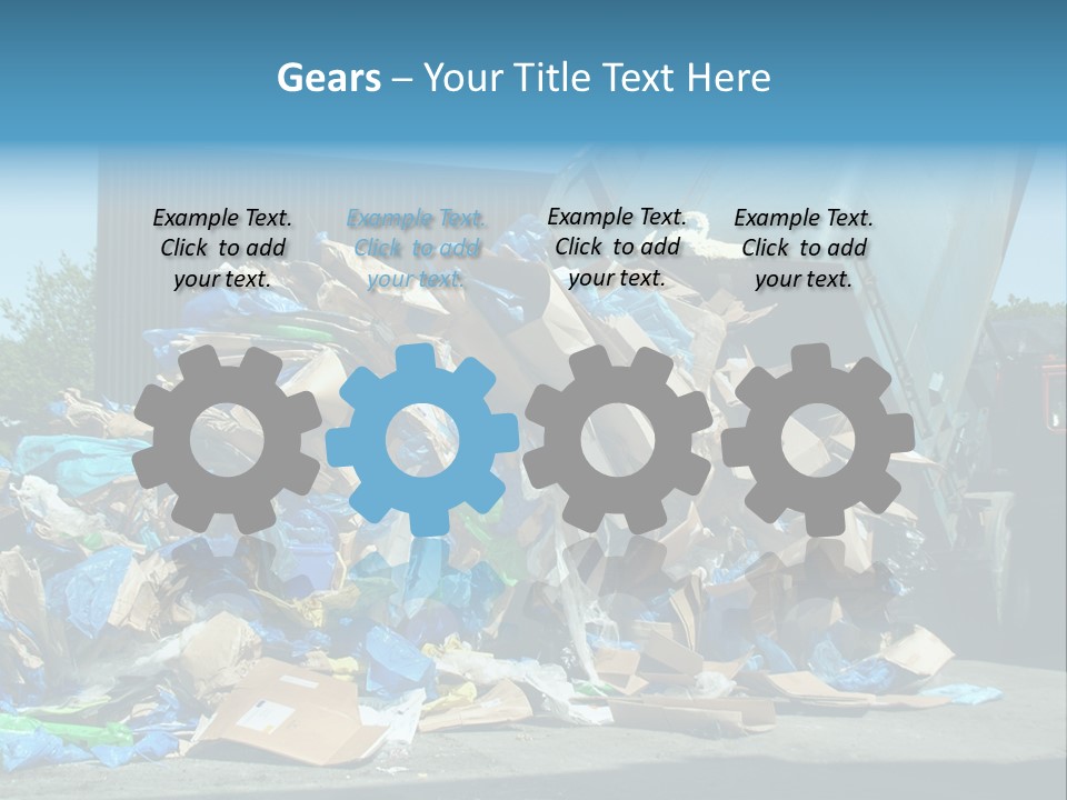 A Large Pile Of Garbage Sitting In Front Of A Building PowerPoint Template