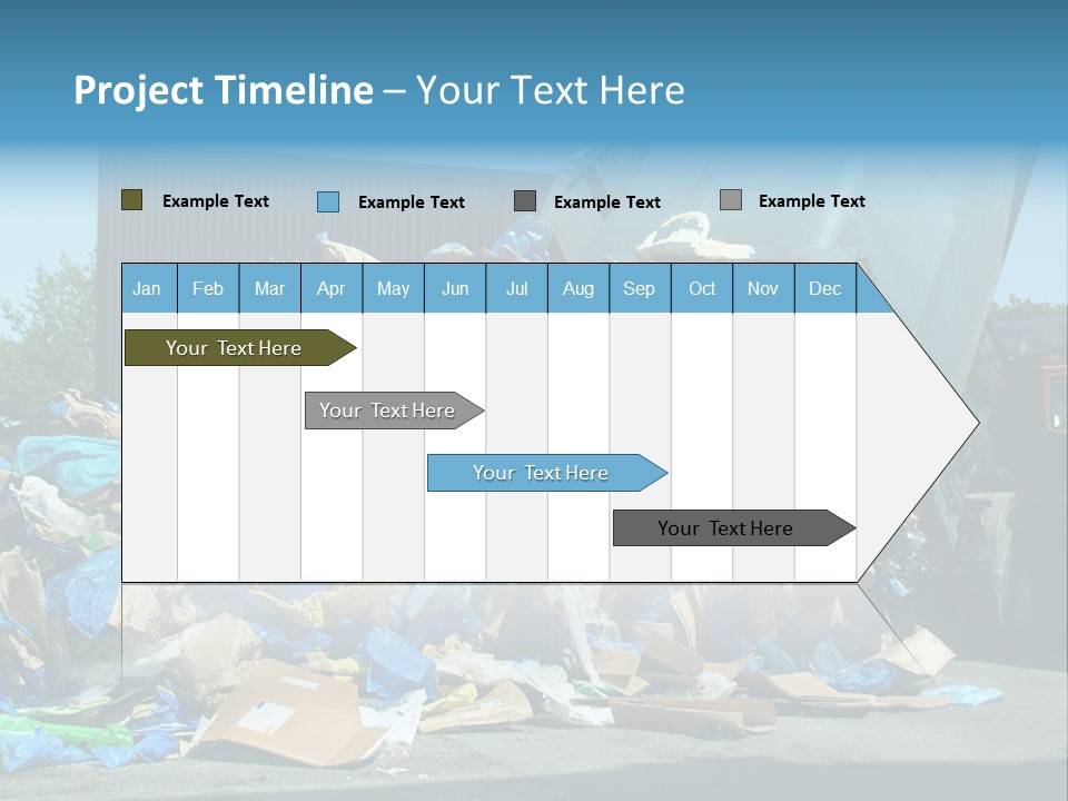 A Large Pile Of Garbage Sitting In Front Of A Building PowerPoint Template