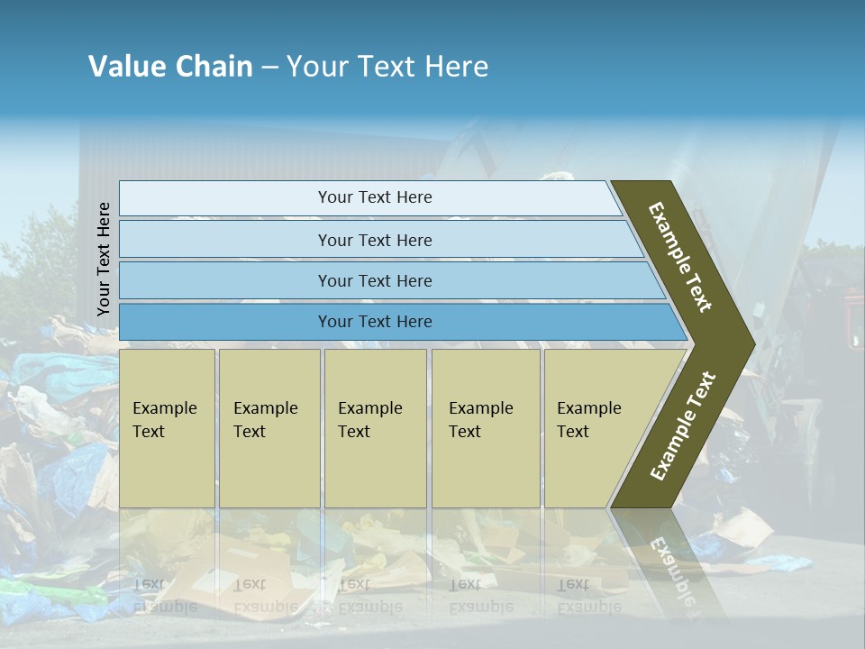 A Large Pile Of Garbage Sitting In Front Of A Building PowerPoint Template