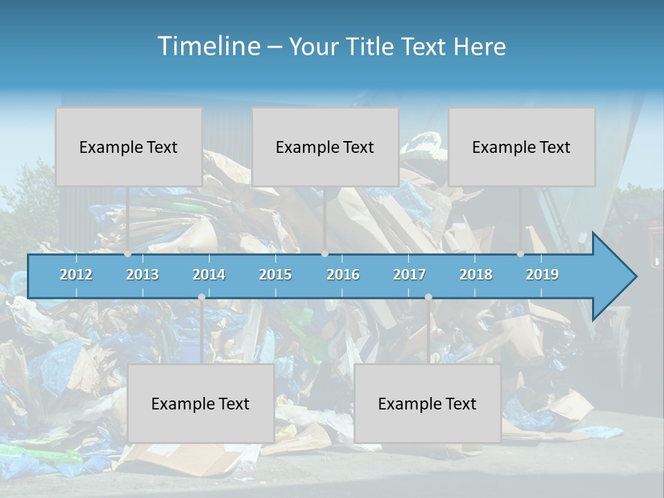 A Large Pile Of Garbage Sitting In Front Of A Building PowerPoint Template