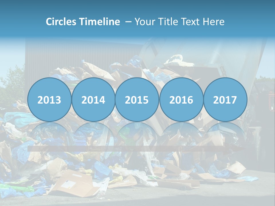 A Large Pile Of Garbage Sitting In Front Of A Building PowerPoint Template