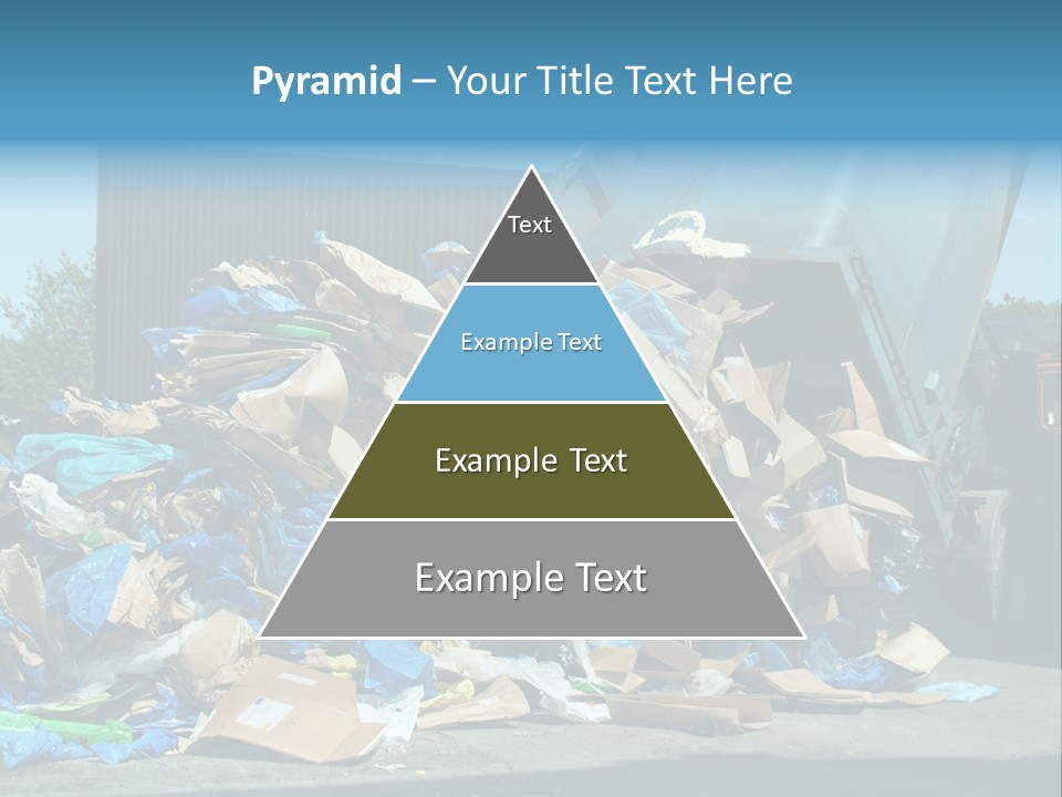 A Large Pile Of Garbage Sitting In Front Of A Building PowerPoint Template