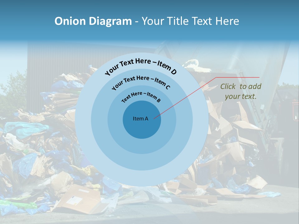 A Large Pile Of Garbage Sitting In Front Of A Building PowerPoint Template