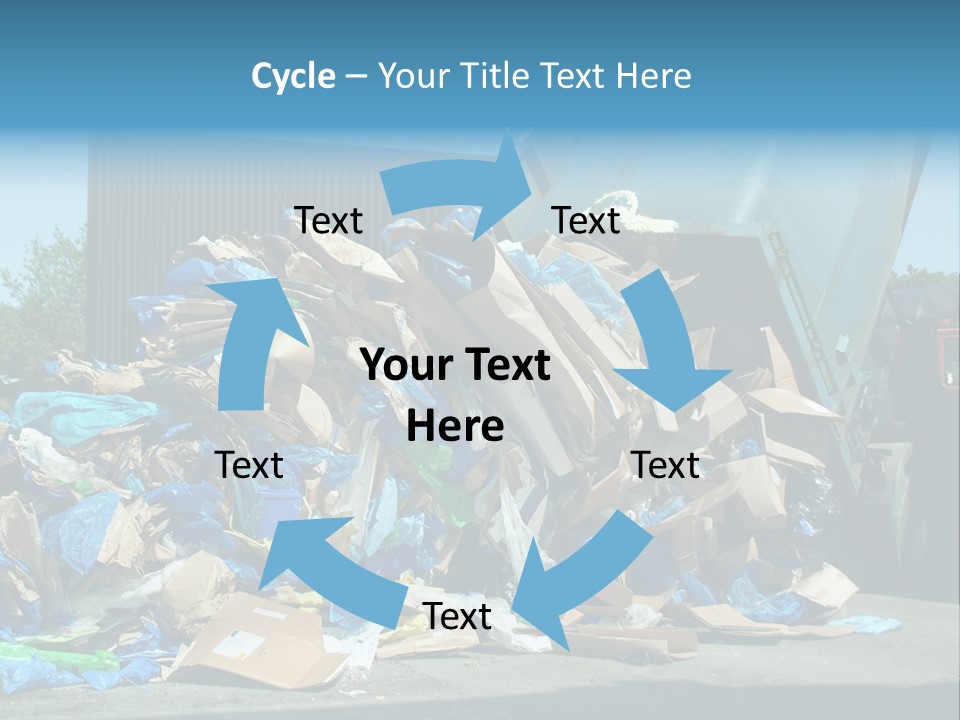 A Large Pile Of Garbage Sitting In Front Of A Building PowerPoint Template