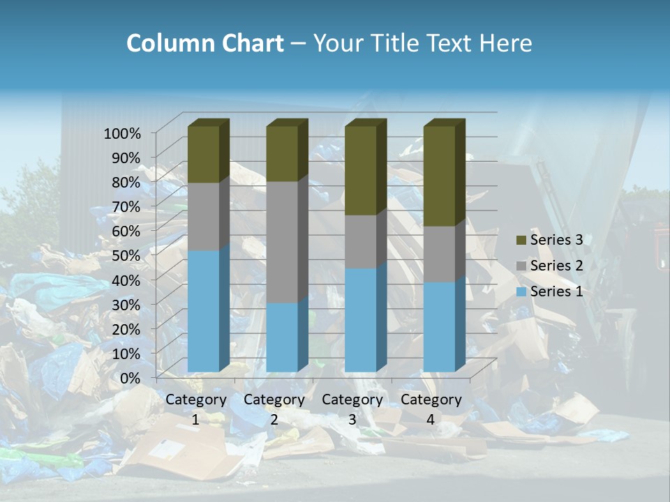 A Large Pile Of Garbage Sitting In Front Of A Building PowerPoint Template