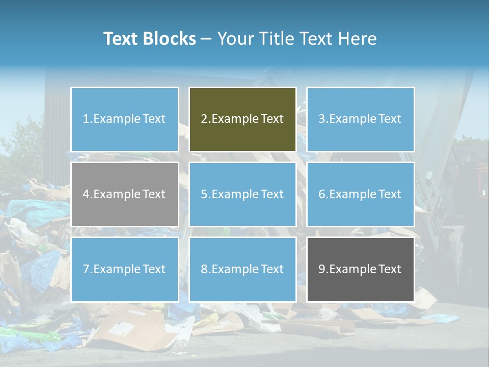 A Large Pile Of Garbage Sitting In Front Of A Building PowerPoint Template