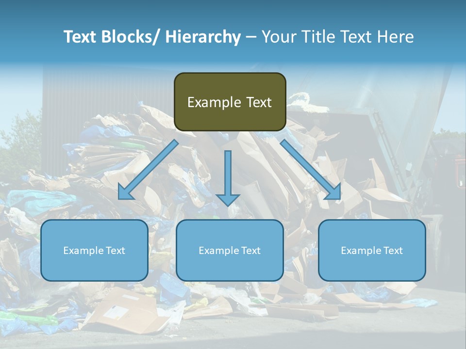 A Large Pile Of Garbage Sitting In Front Of A Building PowerPoint Template