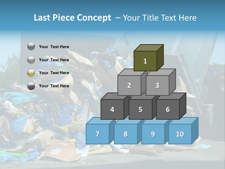 A Large Pile Of Garbage Sitting In Front Of A Building PowerPoint Template