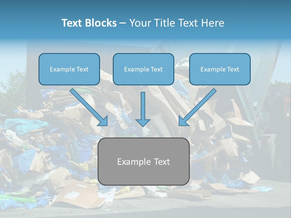 A Large Pile Of Garbage Sitting In Front Of A Building PowerPoint Template