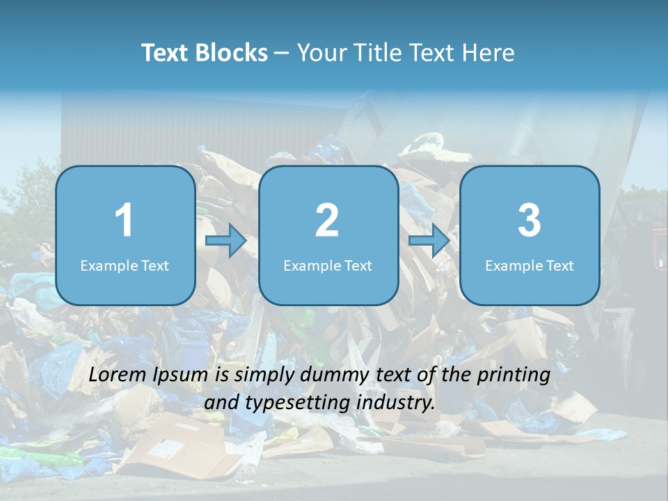 A Large Pile Of Garbage Sitting In Front Of A Building PowerPoint Template