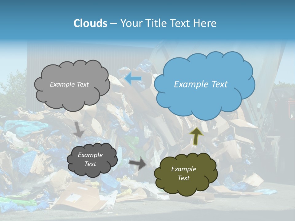 A Large Pile Of Garbage Sitting In Front Of A Building PowerPoint Template