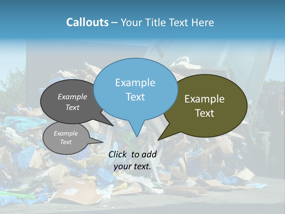 A Large Pile Of Garbage Sitting In Front Of A Building PowerPoint Template