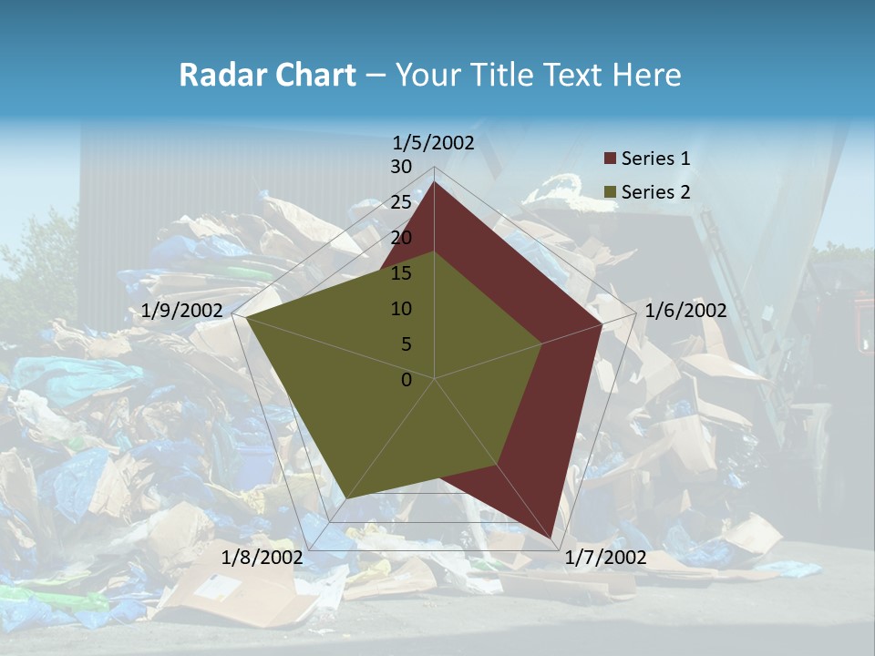 A Large Pile Of Garbage Sitting In Front Of A Building PowerPoint Template