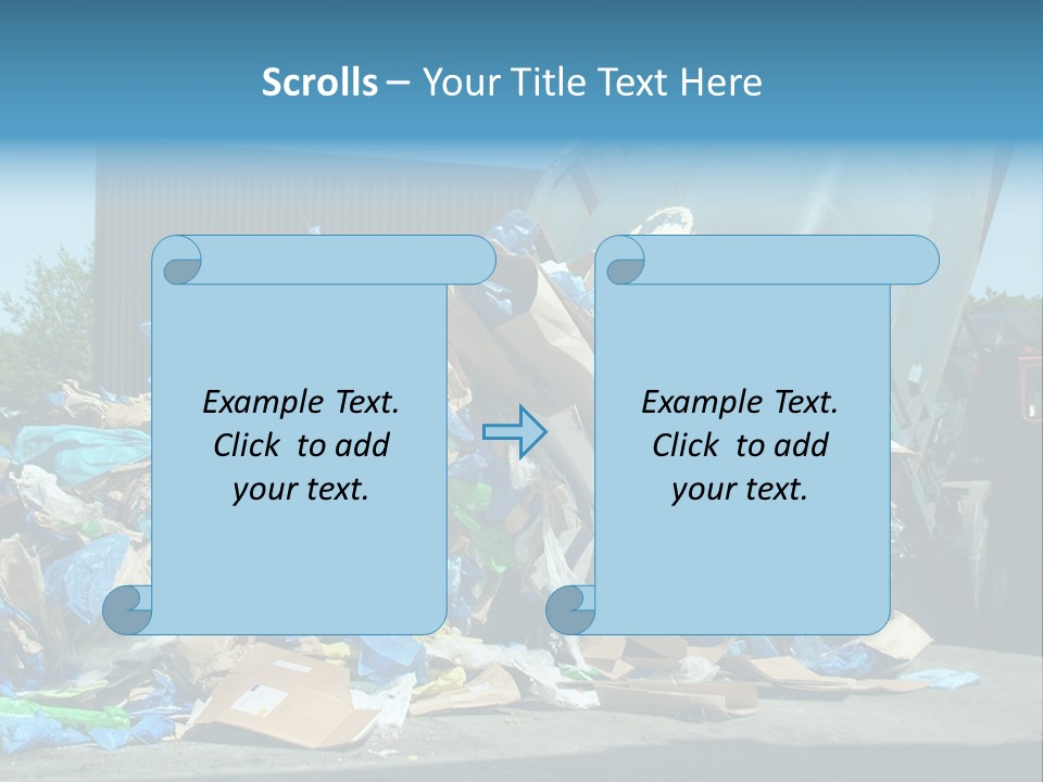 A Large Pile Of Garbage Sitting In Front Of A Building PowerPoint Template