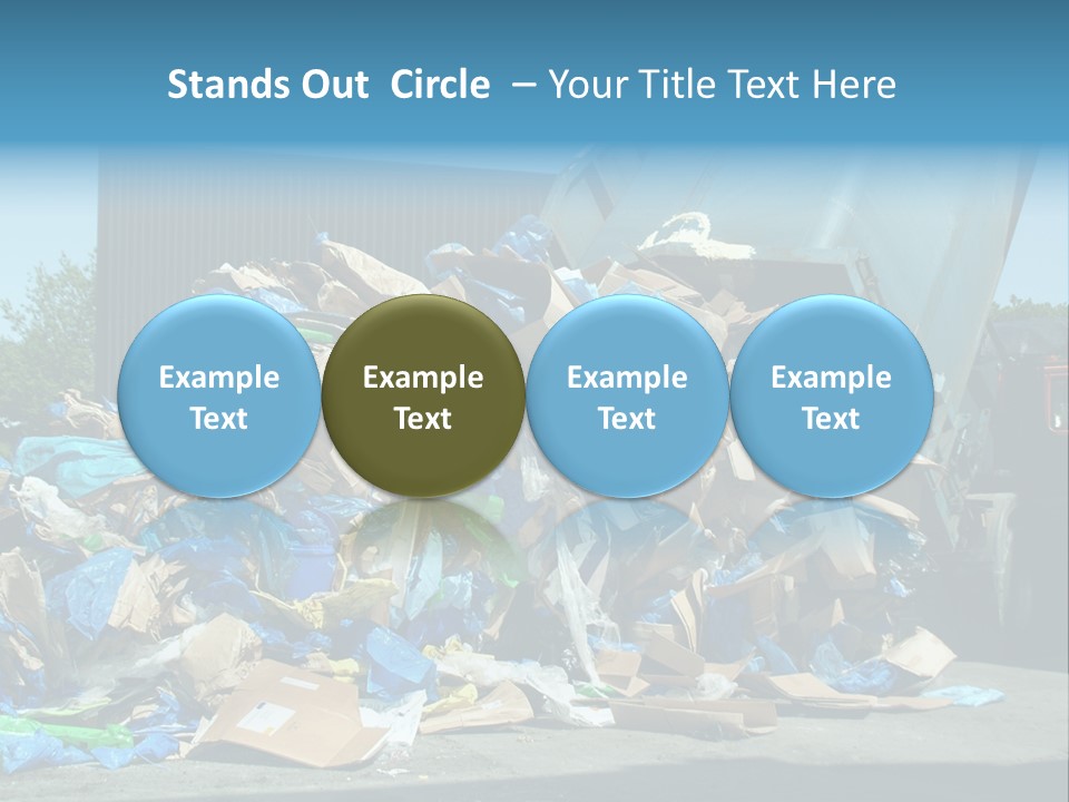 A Large Pile Of Garbage Sitting In Front Of A Building PowerPoint Template