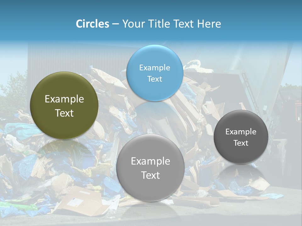 A Large Pile Of Garbage Sitting In Front Of A Building PowerPoint Template