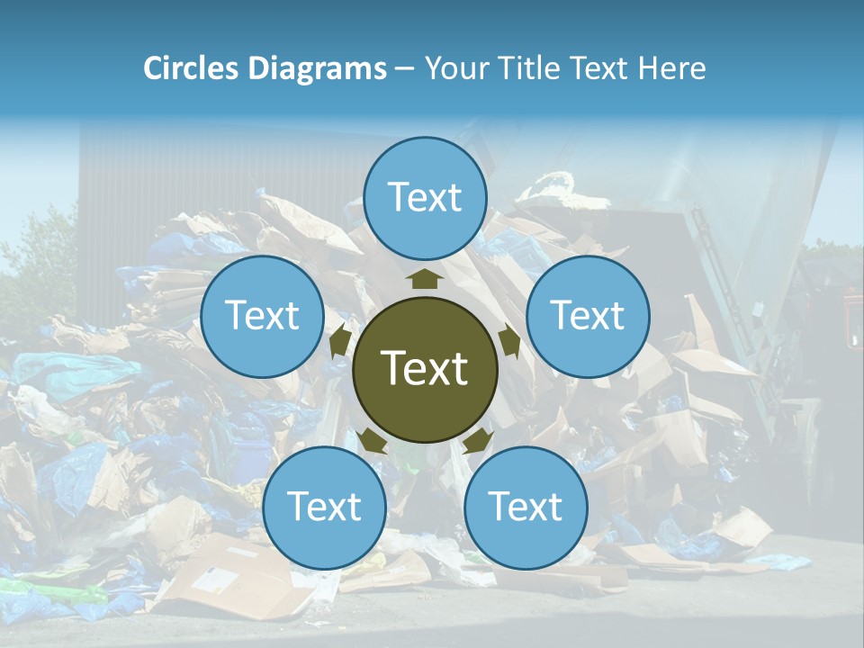 A Large Pile Of Garbage Sitting In Front Of A Building PowerPoint Template