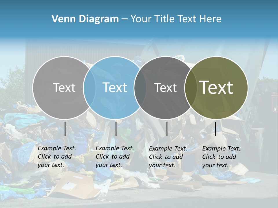 A Large Pile Of Garbage Sitting In Front Of A Building PowerPoint Template