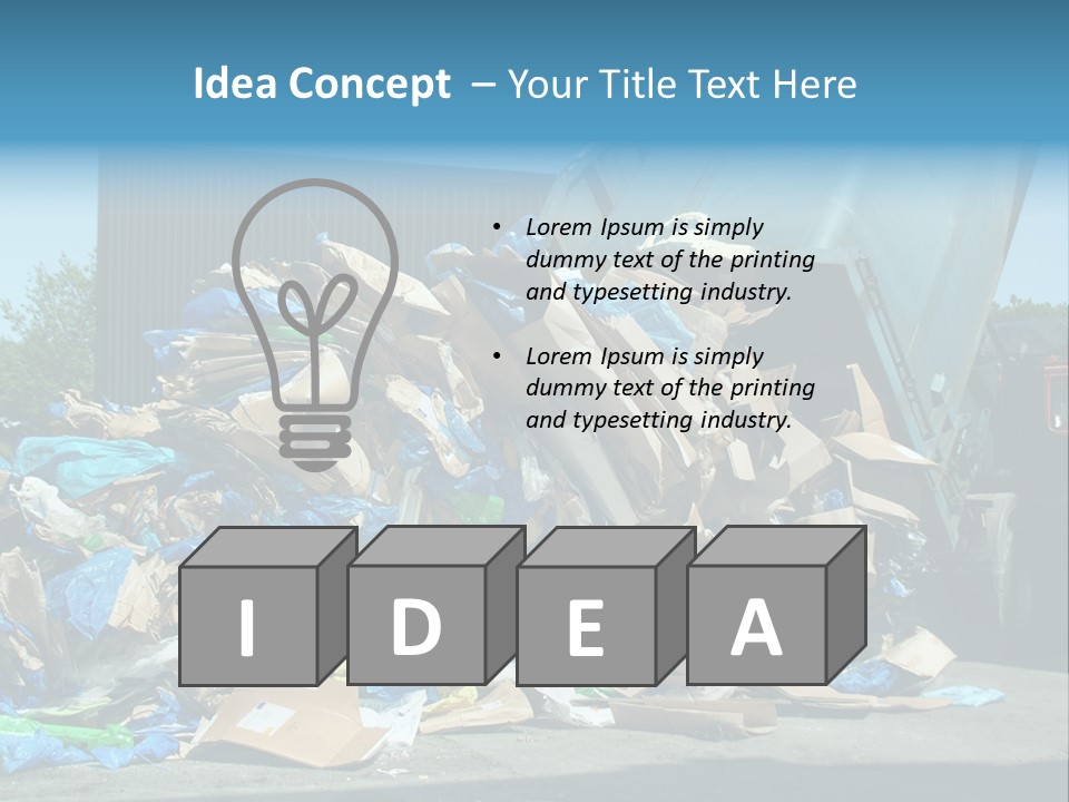 A Large Pile Of Garbage Sitting In Front Of A Building PowerPoint Template