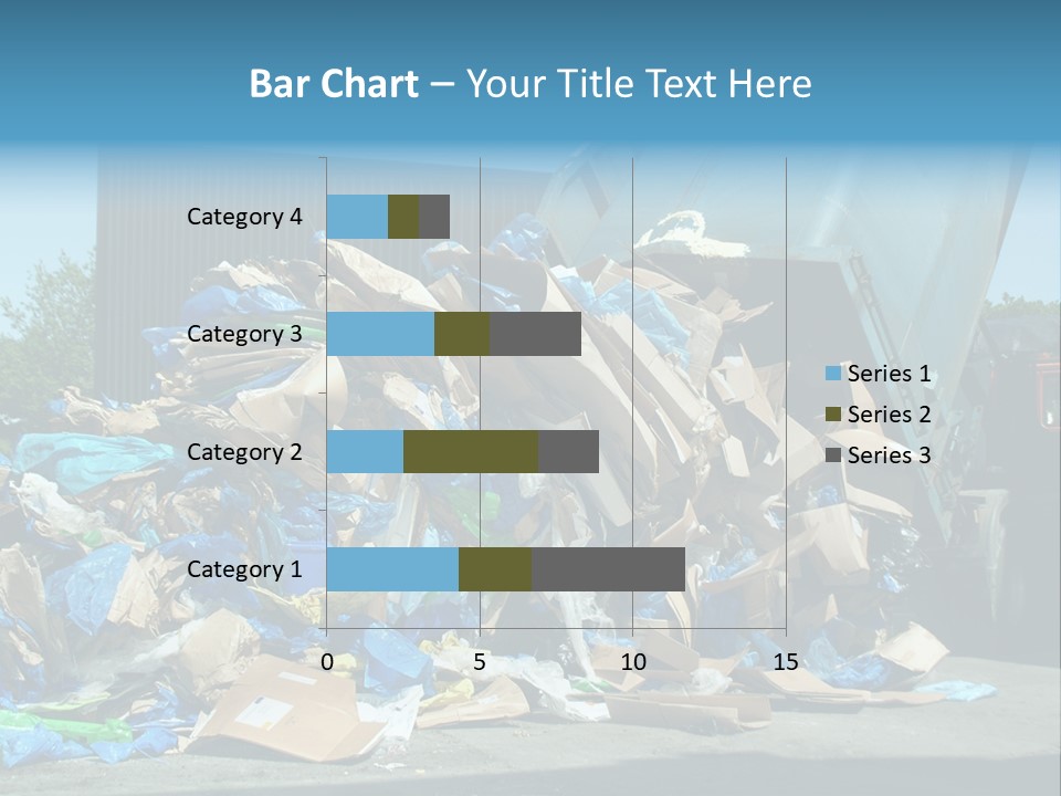 A Large Pile Of Garbage Sitting In Front Of A Building PowerPoint Template