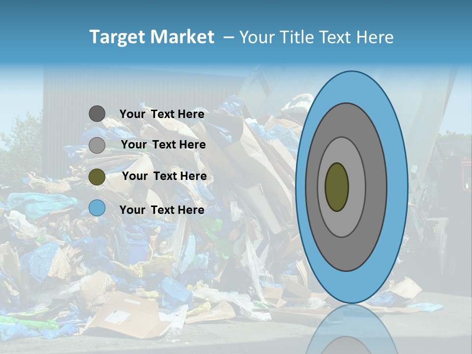 A Large Pile Of Garbage Sitting In Front Of A Building PowerPoint Template