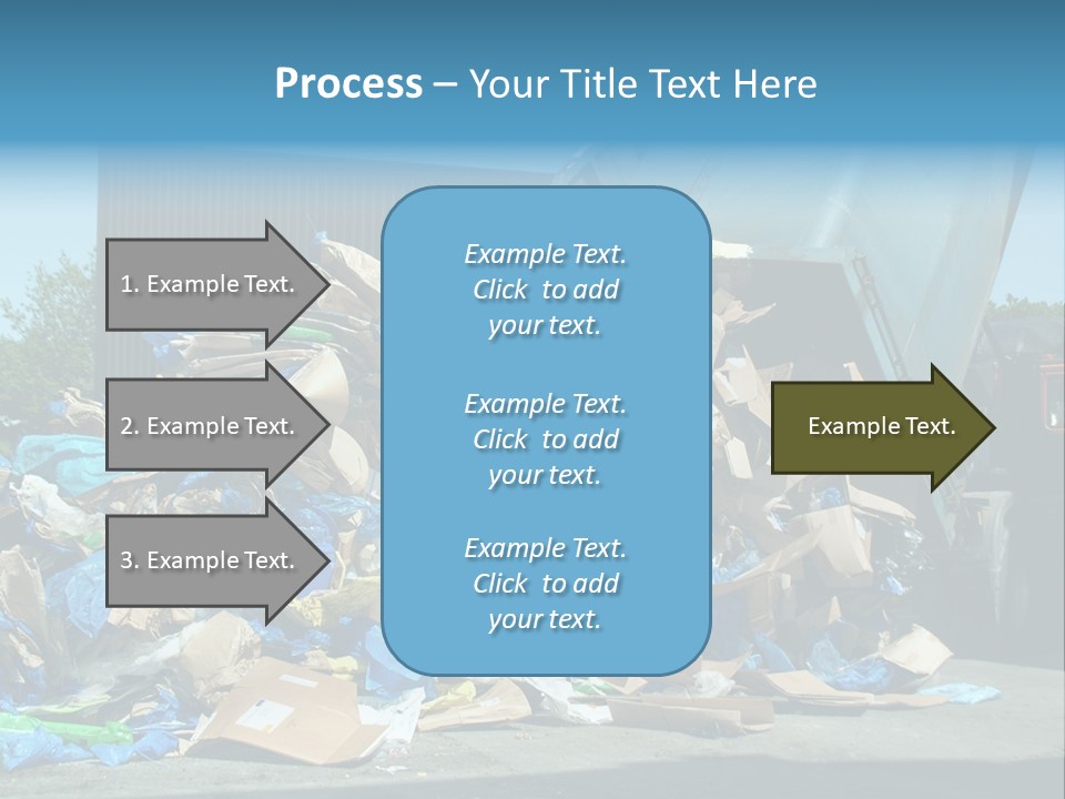 A Large Pile Of Garbage Sitting In Front Of A Building PowerPoint Template
