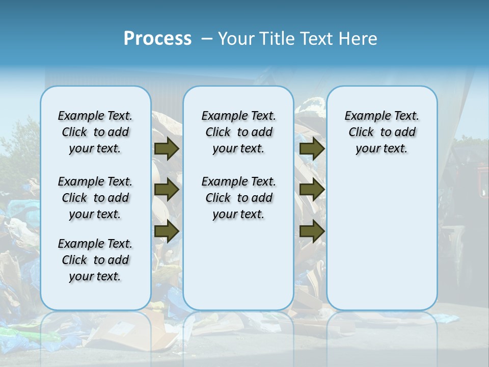 A Large Pile Of Garbage Sitting In Front Of A Building PowerPoint Template