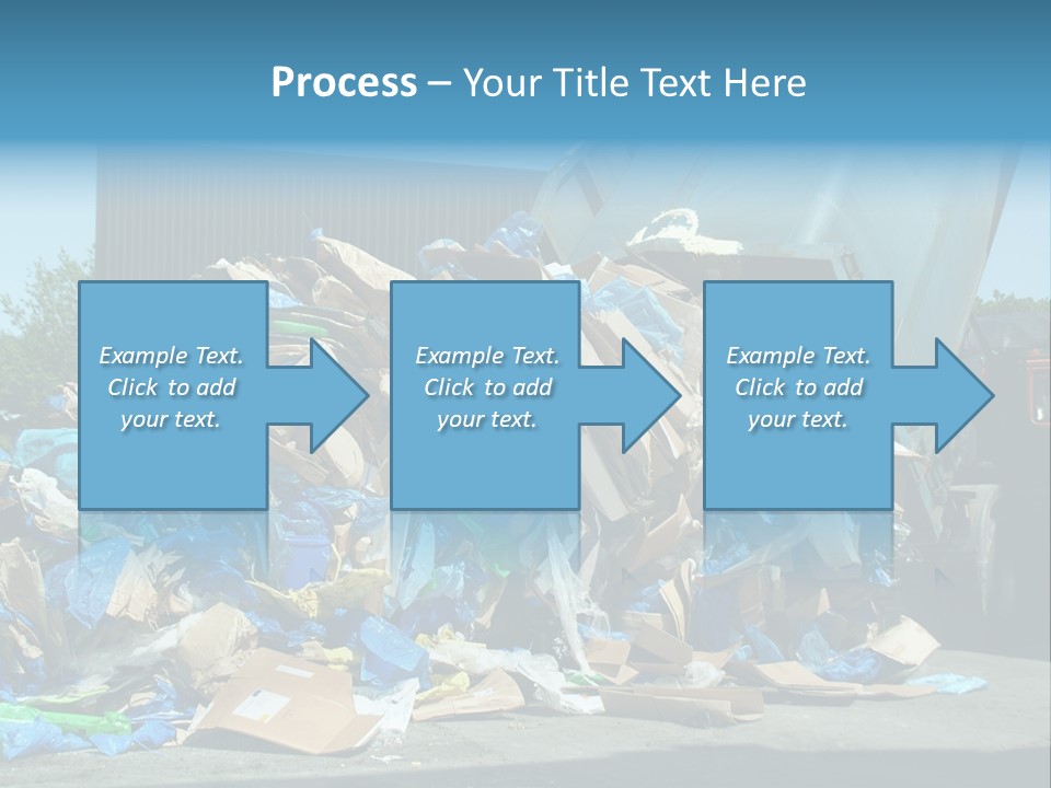 A Large Pile Of Garbage Sitting In Front Of A Building PowerPoint Template