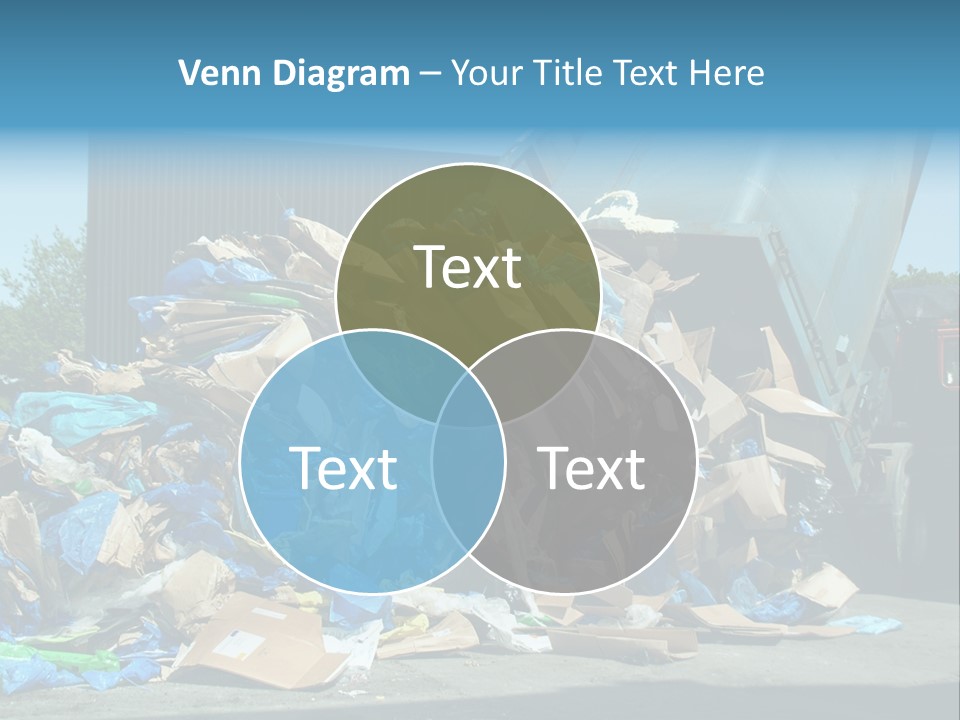 A Large Pile Of Garbage Sitting In Front Of A Building PowerPoint Template