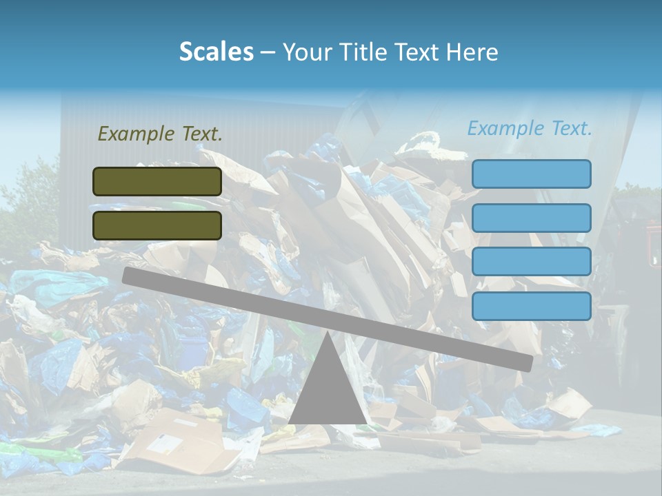 A Large Pile Of Garbage Sitting In Front Of A Building PowerPoint Template