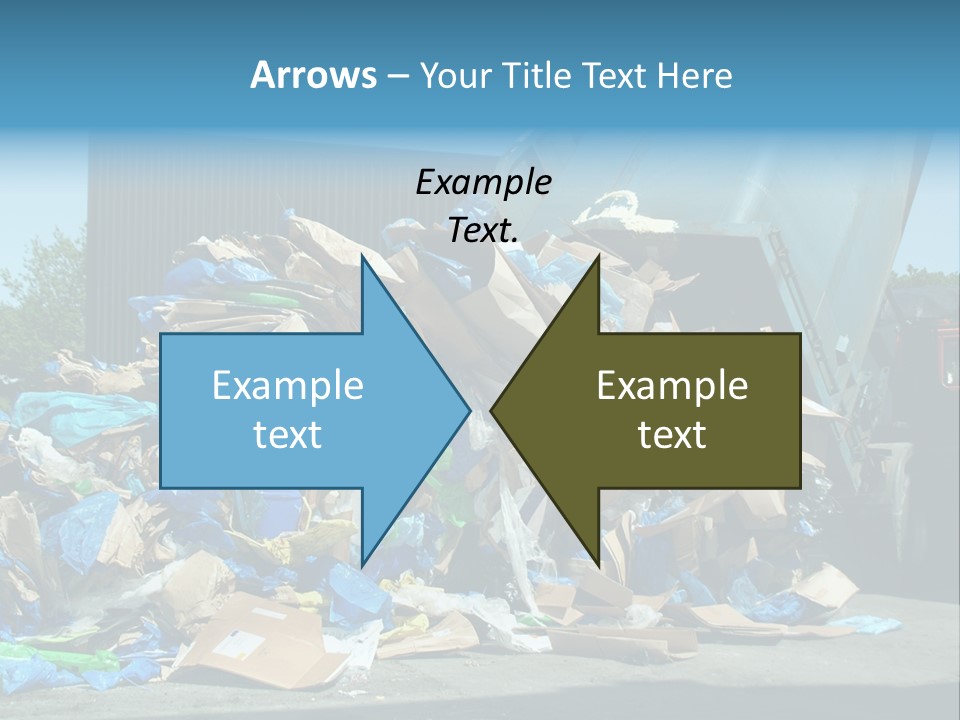 A Large Pile Of Garbage Sitting In Front Of A Building PowerPoint Template
