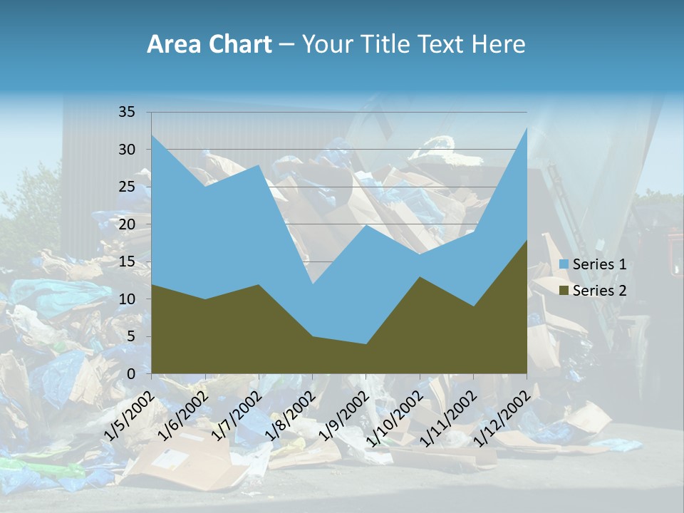 A Large Pile Of Garbage Sitting In Front Of A Building PowerPoint Template