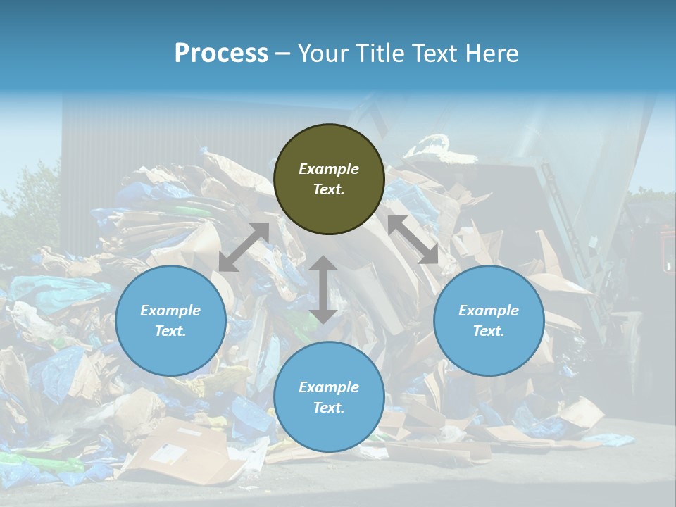 A Large Pile Of Garbage Sitting In Front Of A Building PowerPoint Template