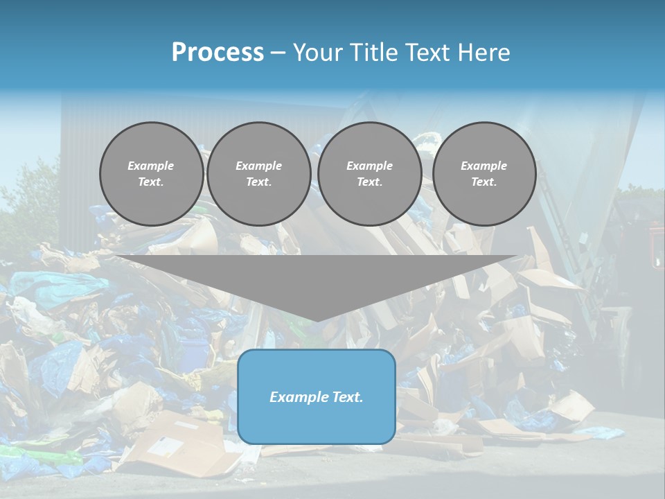 A Large Pile Of Garbage Sitting In Front Of A Building PowerPoint Template
