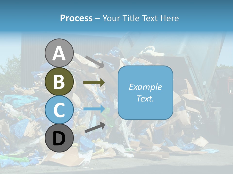 A Large Pile Of Garbage Sitting In Front Of A Building PowerPoint Template