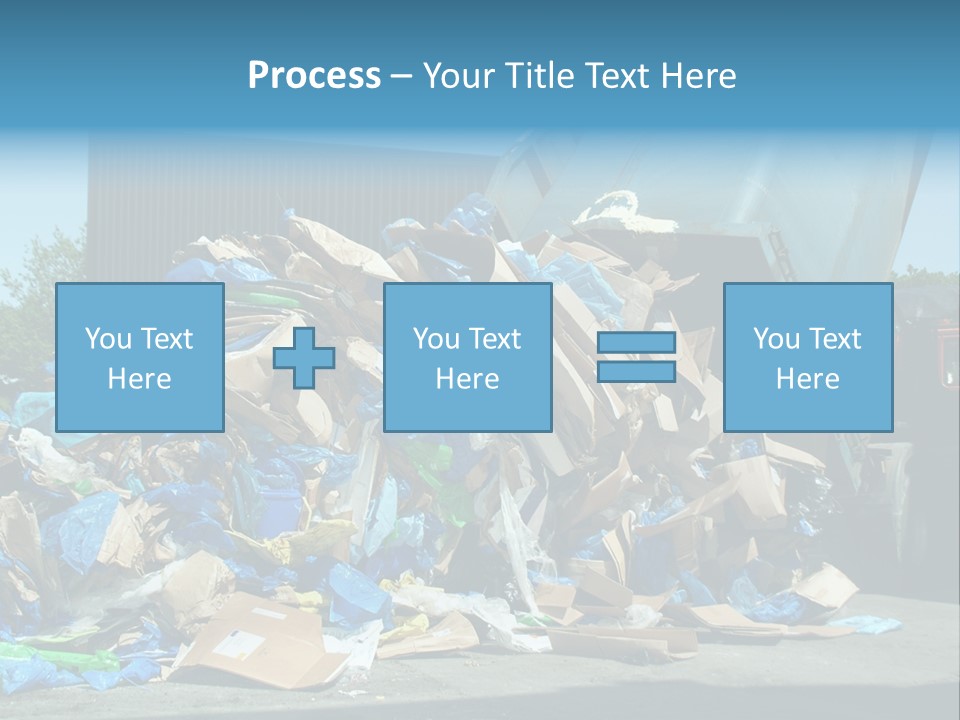 A Large Pile Of Garbage Sitting In Front Of A Building PowerPoint Template