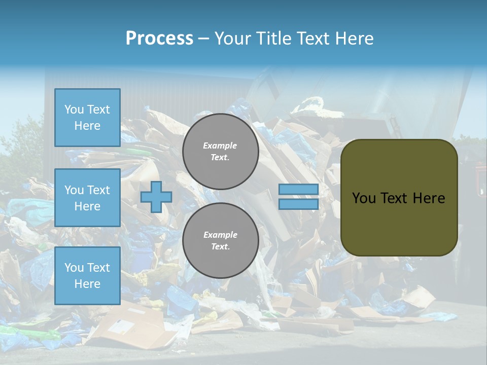 A Large Pile Of Garbage Sitting In Front Of A Building PowerPoint Template