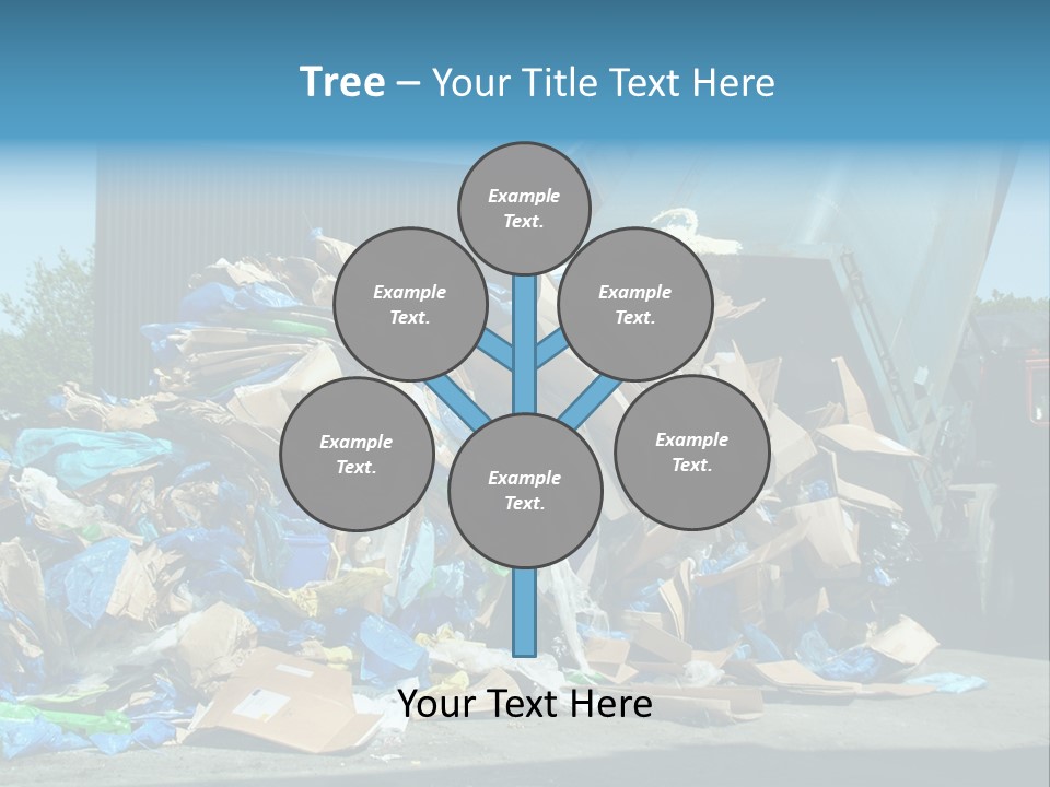 A Large Pile Of Garbage Sitting In Front Of A Building PowerPoint Template