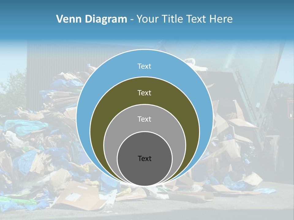 A Large Pile Of Garbage Sitting In Front Of A Building PowerPoint Template