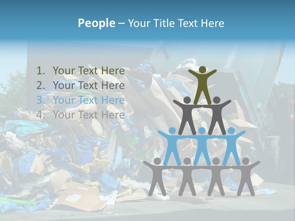 A Large Pile Of Garbage Sitting In Front Of A Building PowerPoint Template