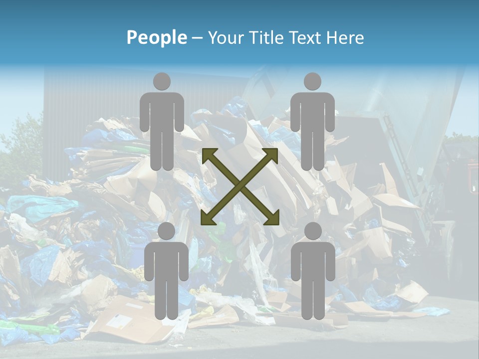 A Large Pile Of Garbage Sitting In Front Of A Building PowerPoint Template