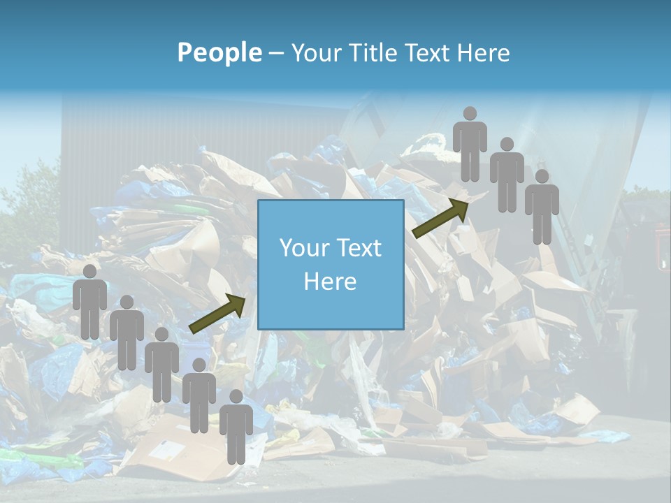 A Large Pile Of Garbage Sitting In Front Of A Building PowerPoint Template