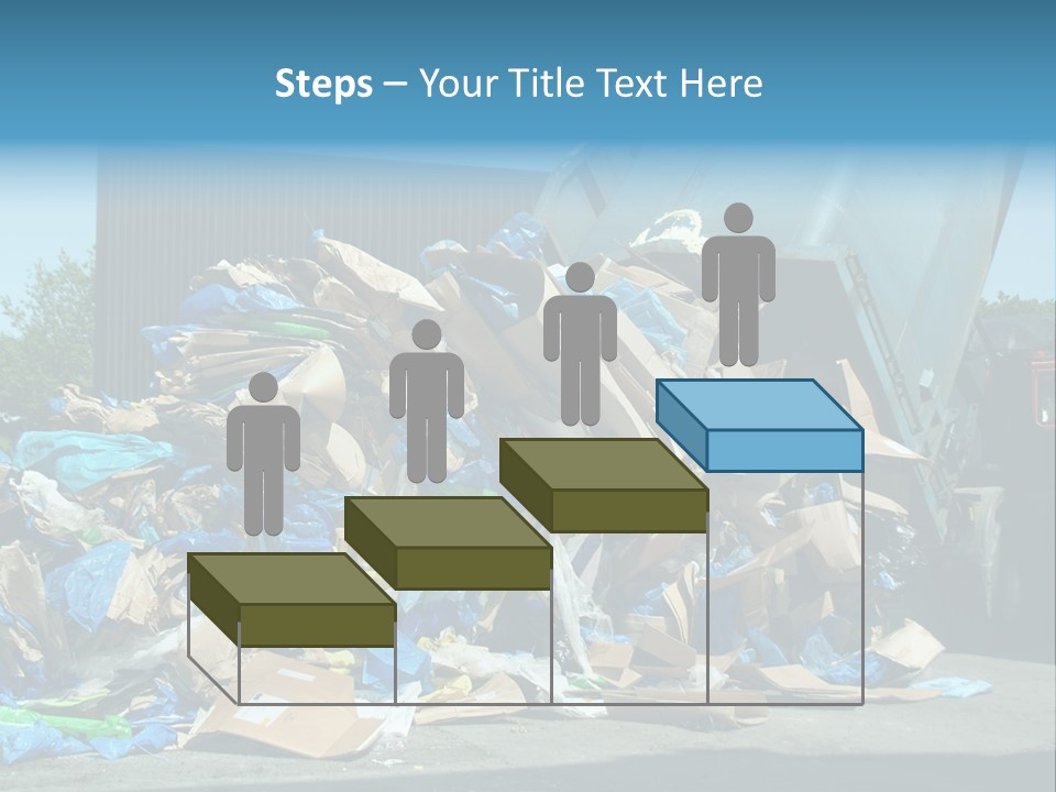 A Large Pile Of Garbage Sitting In Front Of A Building PowerPoint Template