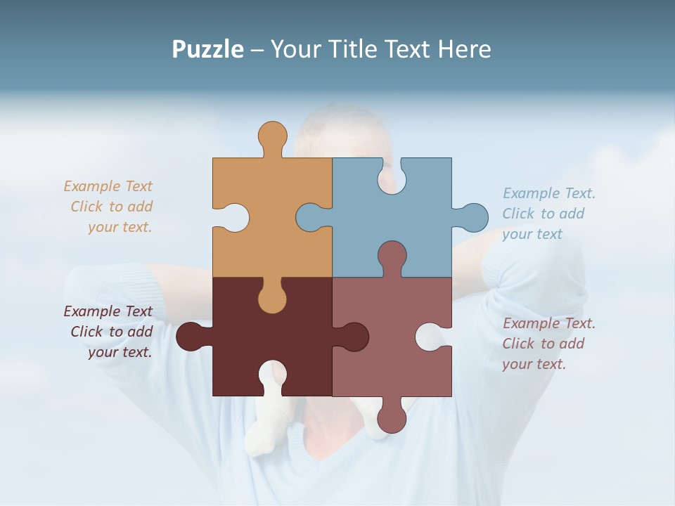 A Man Holding A Small Child On His Shoulders PowerPoint Template