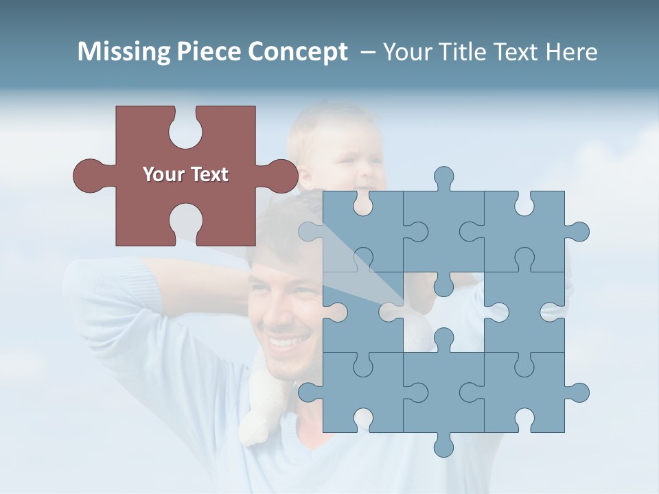 A Man Holding A Small Child On His Shoulders PowerPoint Template