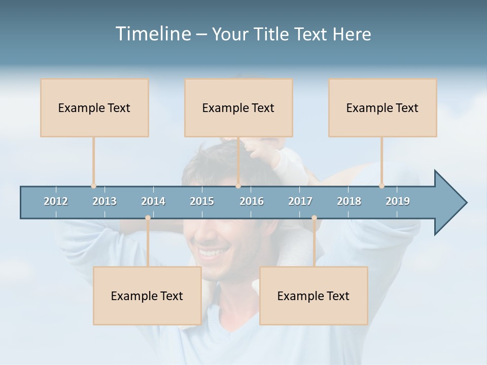 A Man Holding A Small Child On His Shoulders PowerPoint Template